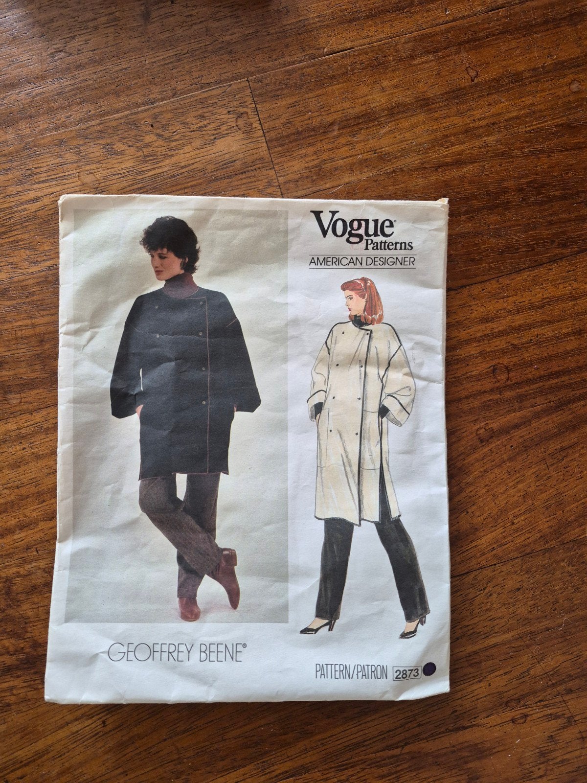 vogue patters patroon jas Amerikanen designer 2873, Overige merken, Gebruikt, Vrouw, Ophalen of Verzenden