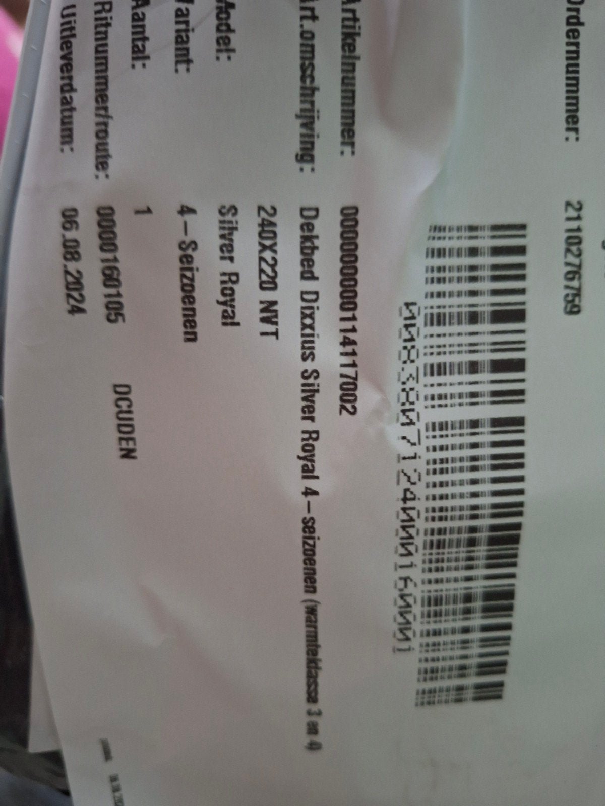 Dixxius Silver Royal 4-seizoenen dekbed 240x220, Huis en Inrichting, Slaapkamer | Beddengoed, Ophalen, Wit, Deken of Dekbed, Nieuw