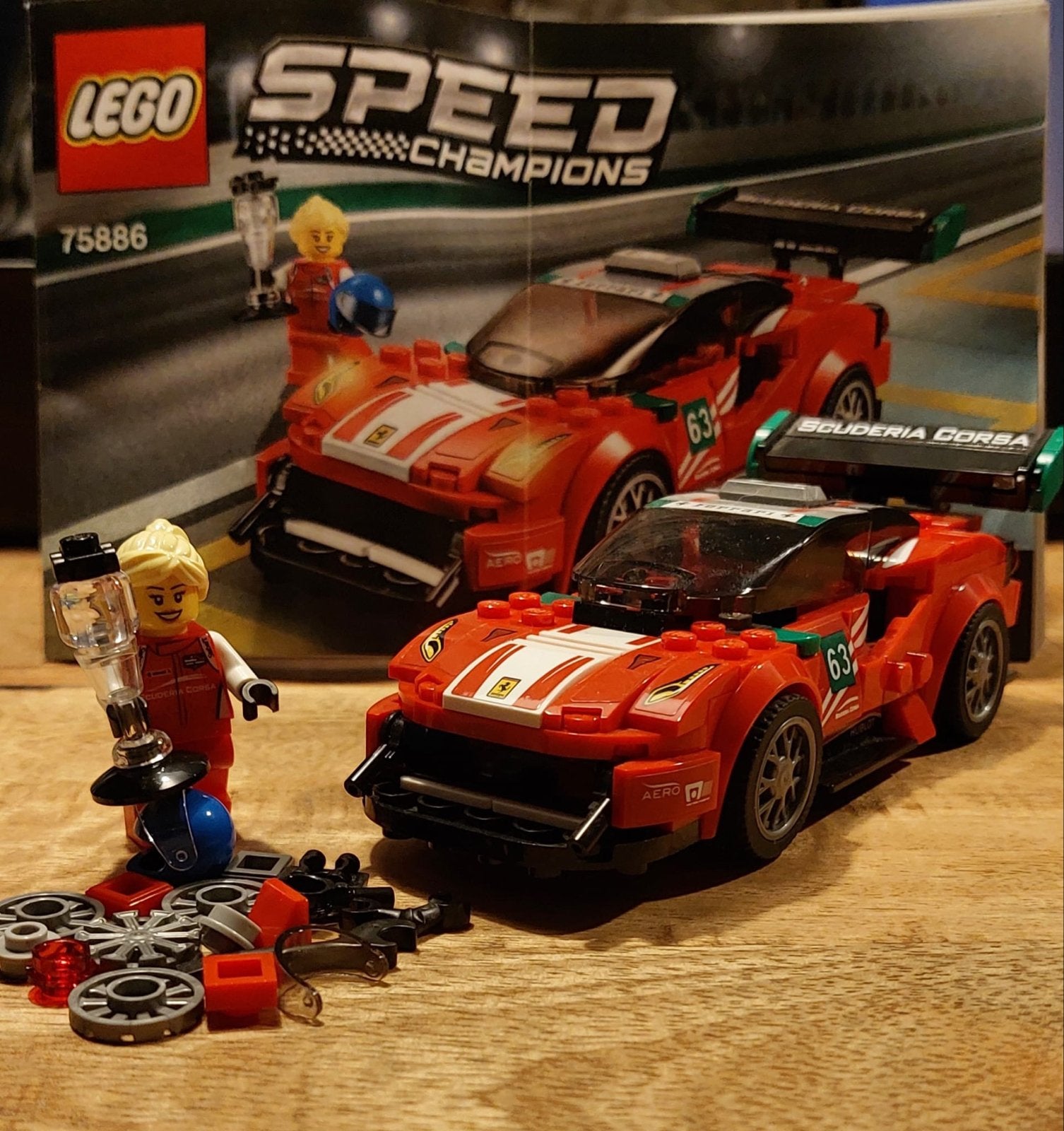 LEGO Speed Champions Ferrari 488 GT3 "Scuderia Corsa" (75886, Kinderen en Baby's, Gebruikt, Lego, Compleet, Complete set