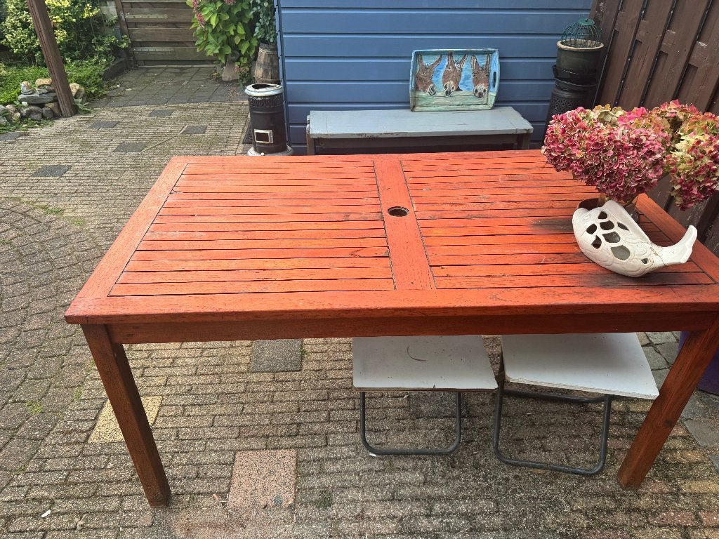 tuintafel, Ophalen, Gebruikt, Rechthoekig, Hout