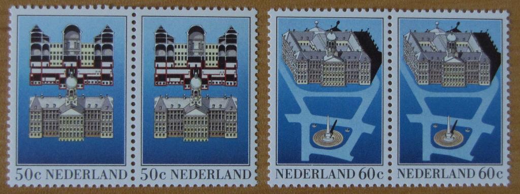 Nederland 1273-1274 paren h Paleis op de Dam., Verzenden, Postfris