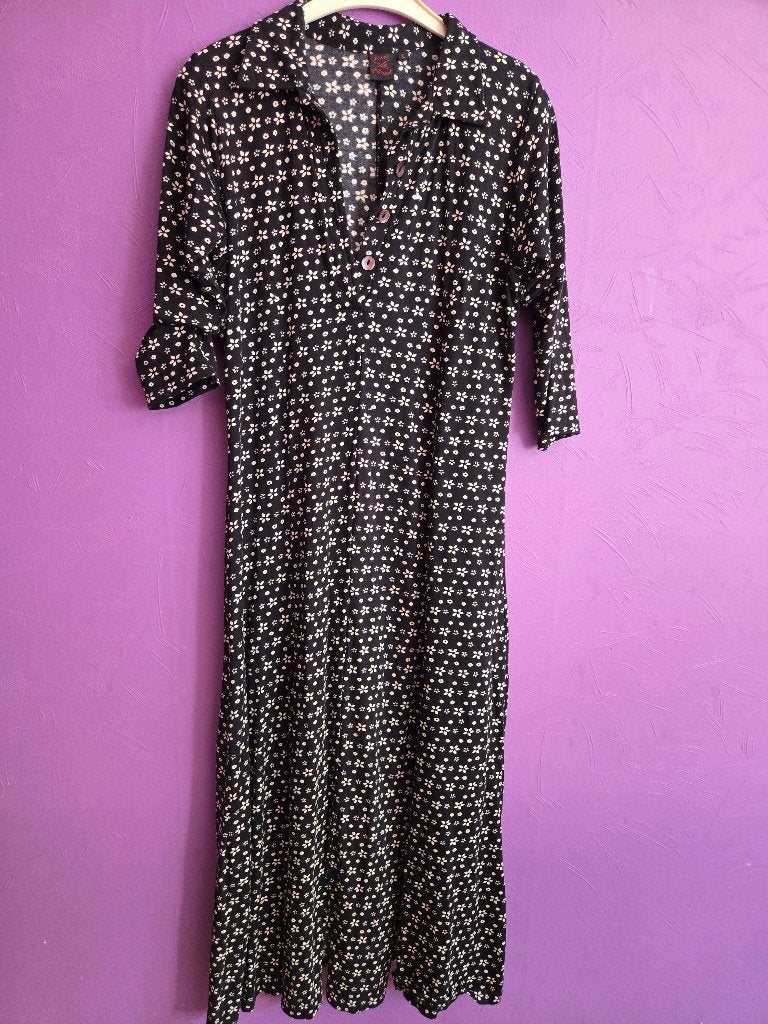 Nieuwe zwart-witte maxijurk, maat L, Verzenden, Zwart, Maat 42/44 (L), Nieuw