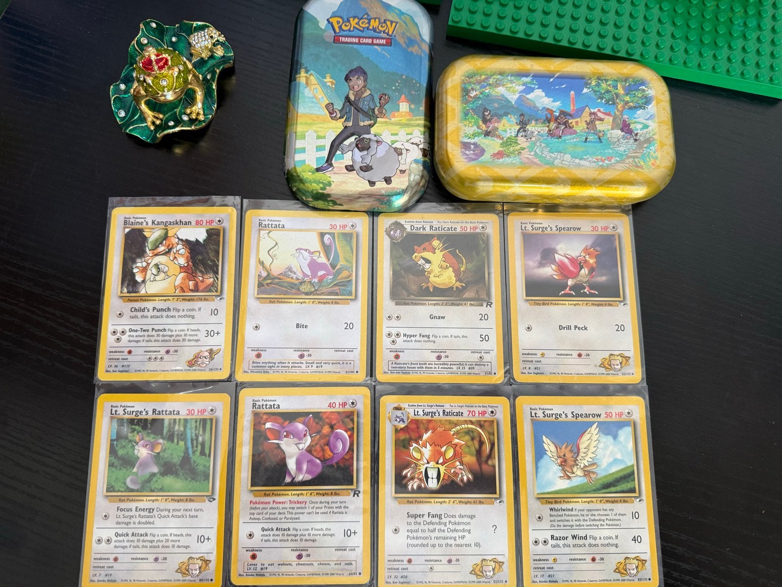 Vintage Pokémon kaarten en pokemon tin, Hobby en Vrije tijd, Ophalen of Verzenden, Gebruikt, Meerdere kaarten