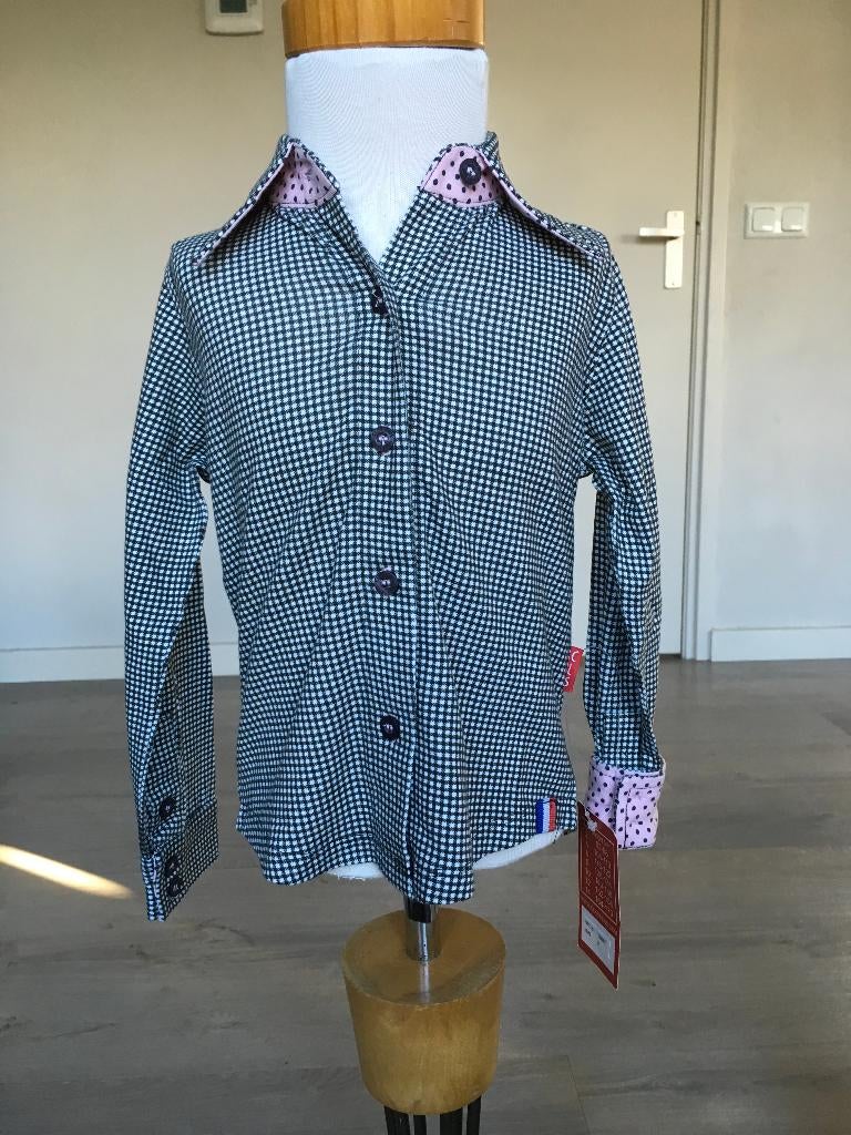 CLAESEN'S blouse zwart ruit NIEUW stretch maat 92 / 98 D12, Kinderen en Baby's, Kinderkleding | Maat 92, Claesens, Meisje, Overhemd of Blouse
