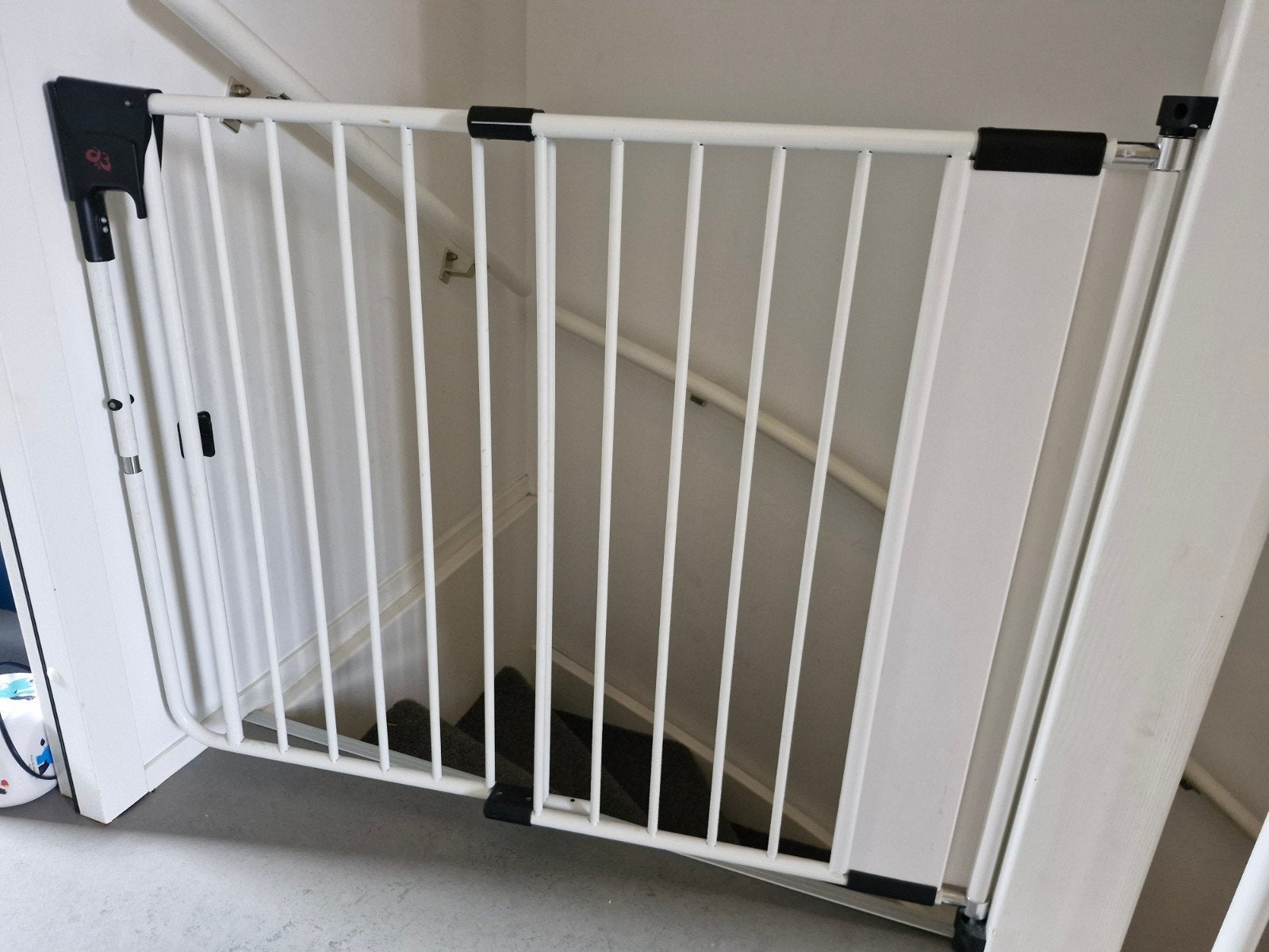 3 wit metalen traphekjes voor trap of deuropening, Kinderen en Baby's, Gebruikt, 100 tot 115 cm, Ophalen of Verzenden, Metaal of IJzer