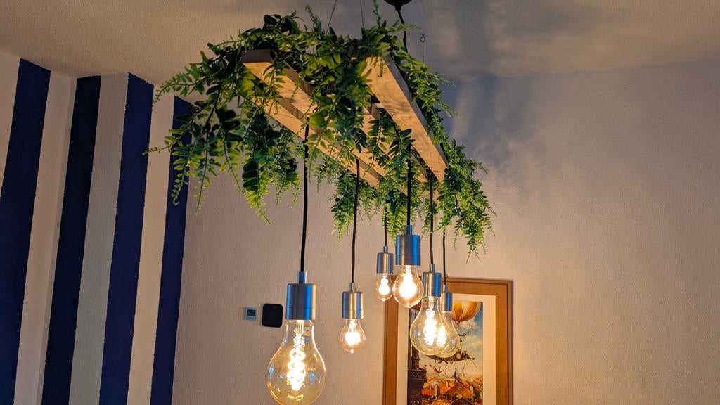 Unique handmade pendant lamp for dining table - Atmospheric, Industrieel, Landelijk, Botanisch, Ophalen of Verzenden, Zo goed als nieuw