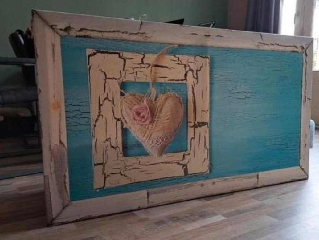Tuin canvasdoek met hart op houten frame, Tuin en Terras, Tuinwanddecoratie, Ophalen, Zo goed als nieuw