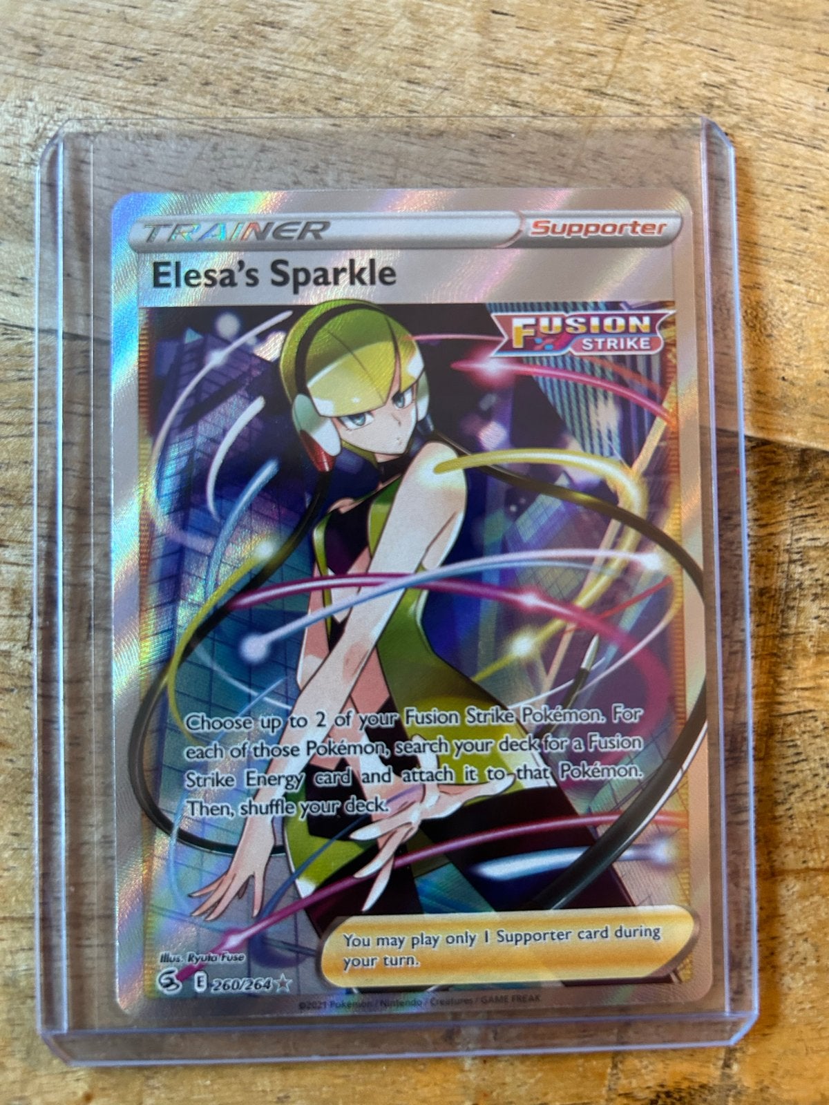Elesa's Sparkle Full Art Trainer Kaart Pokémon TCG Fusion St, Ophalen of Verzenden, Zo goed als nieuw, Losse kaart, Foil