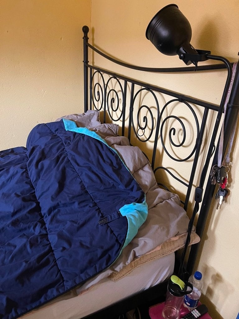tweepersoons bed (frame plus matras), Ophalen, Gebruikt, Zwart, Tweepersoons