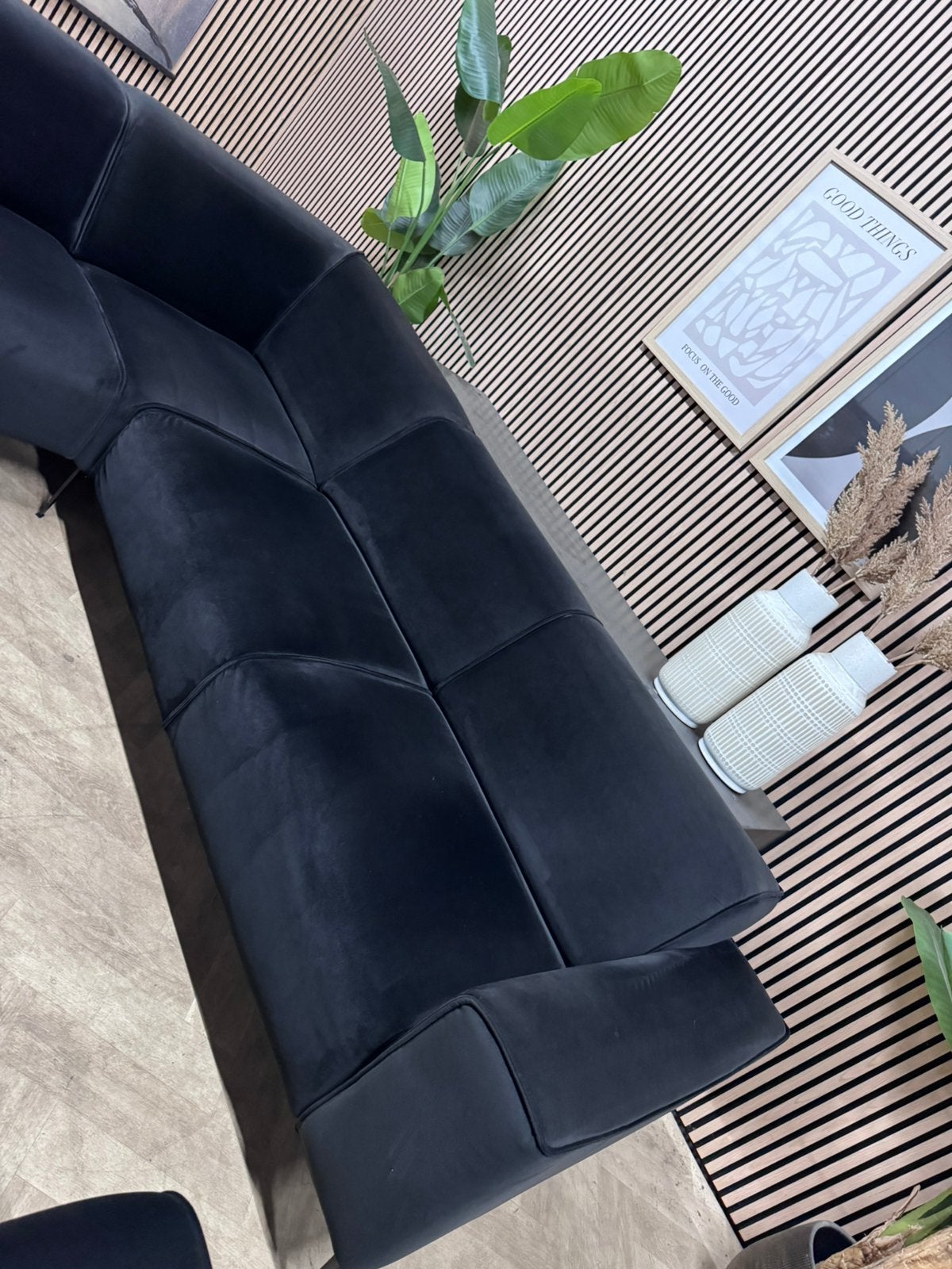 ZGAN Bronx71 Velvet Velours Hoekbank - Zwart - 270 x 270, 250 tot 300 cm, -, -, Hoekbank