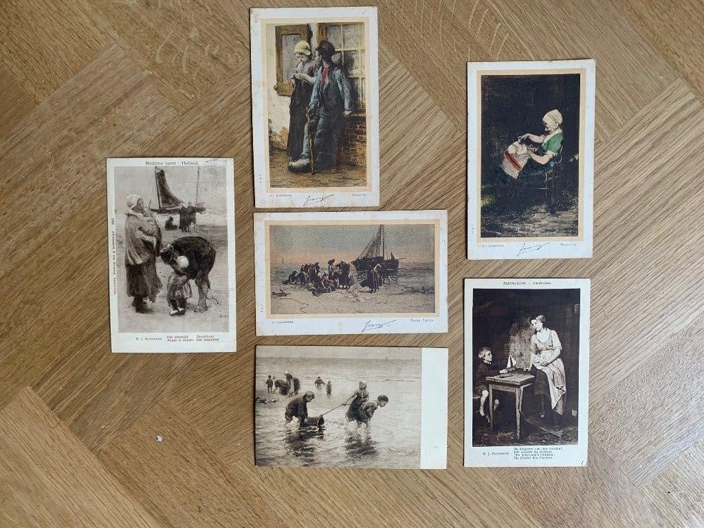 ansichtkaarten B.J. Blommers, Verzamelen, Ophalen of Verzenden, Voor 1920, Gelopen, Overige thema's