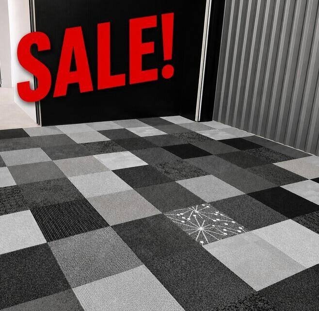 Goedkope grijze OUTLET tapijttegels in de mix 50x50cm, 75 m² of meer, Nieuw, Grijs, Ophalen of Verzenden