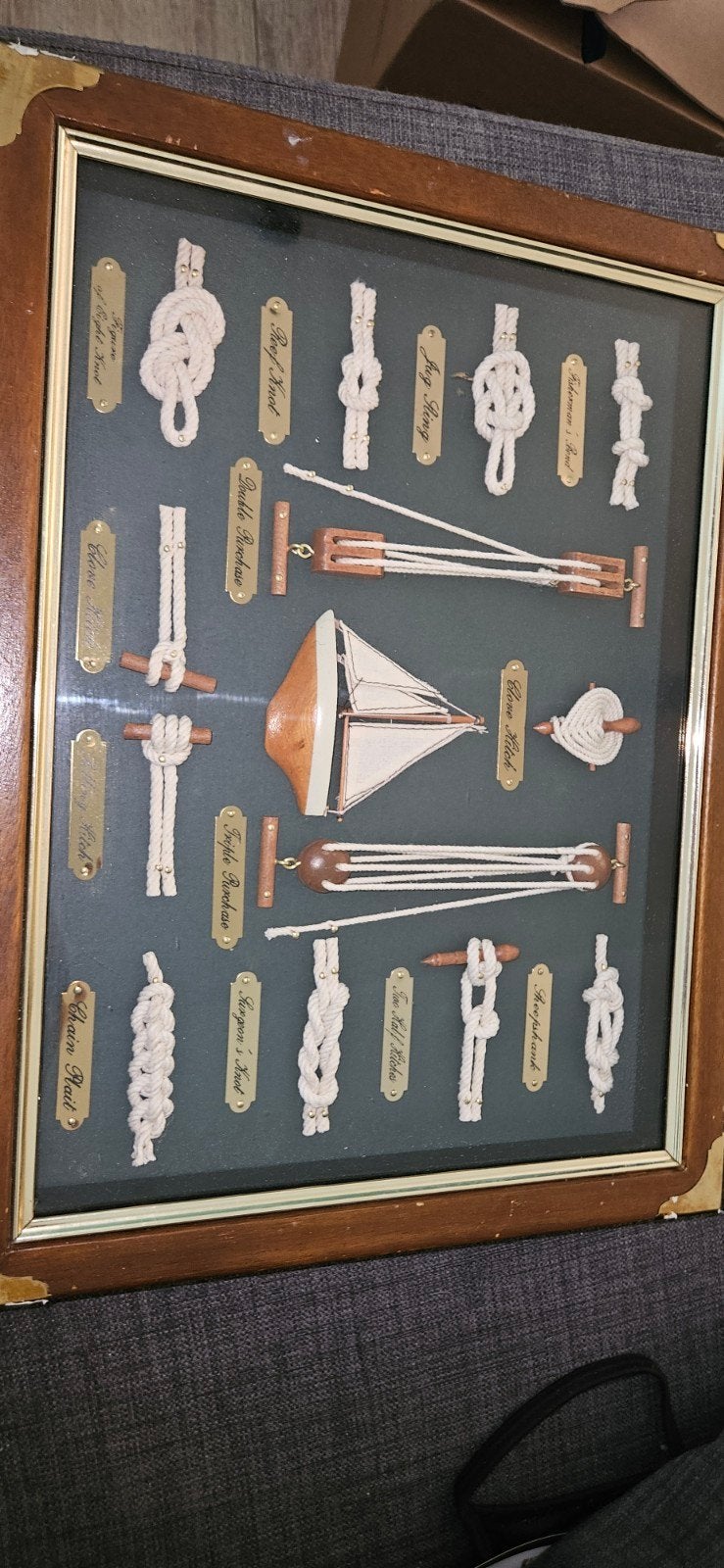 Decoratieve Lijst met Scheepsknopen en Zeilboot, Ophalen, Gebruikt