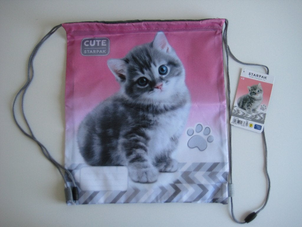 Roze gymtas rugtas met schattig poesje erop NIEUW!, Ophalen of Verzenden, Nieuw, Starpak