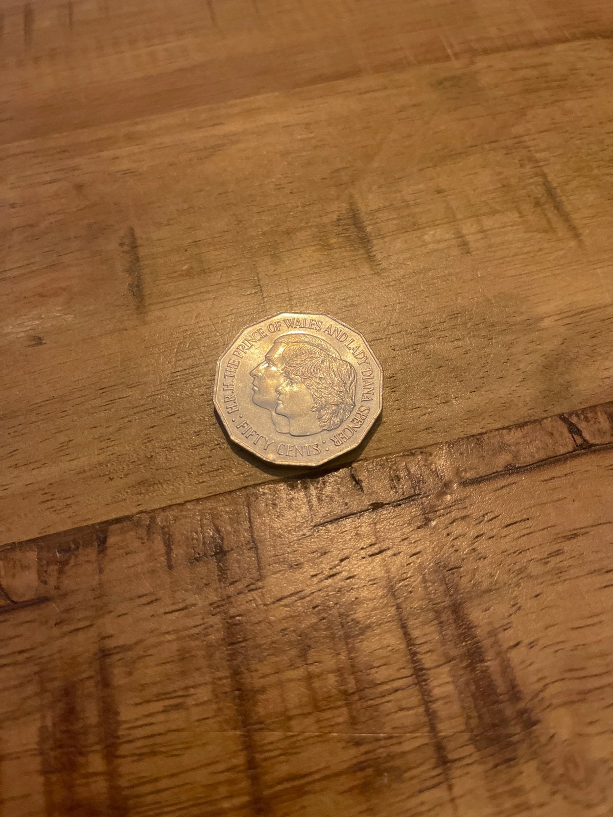 Australische 50 cent munt - Huwelijk Charles & Diana 1981, Postzegels en Munten, Ophalen of Verzenden, Overige waardes, Losse munt