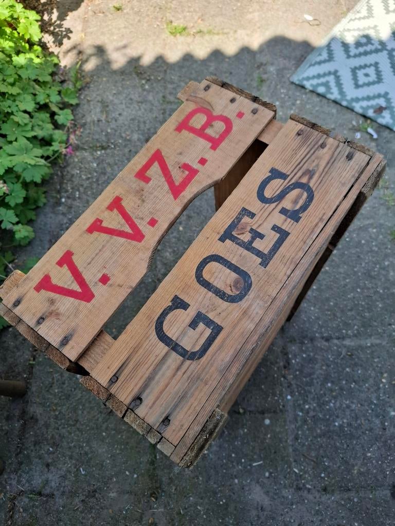 Vintage houten krat / kist V.V.Z.B. GOES, Ophalen of Verzenden, Zo goed als nieuw