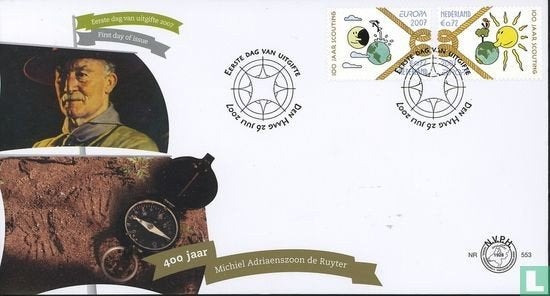 FDC E553 Europazegels 100 jaar Scouting  2007 onbeschreven, Ophalen of Verzenden