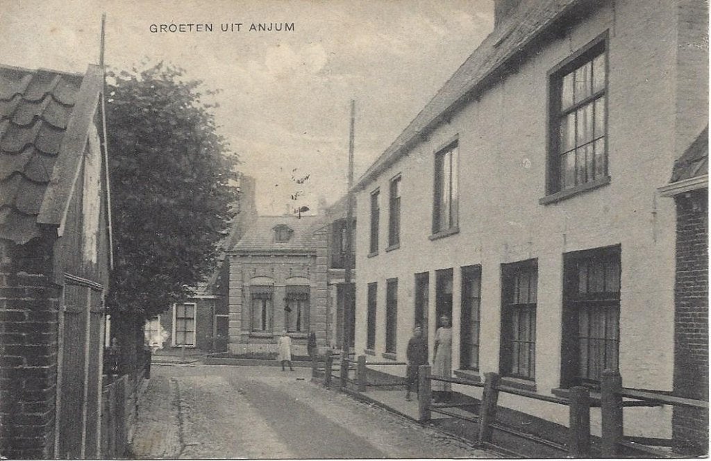 Anjum (Frl.) Eanjum, Dorpsgezicht, Volk, gelopen 1922, Ophalen of Verzenden, 1920 tot 1940, Gelopen, Friesland