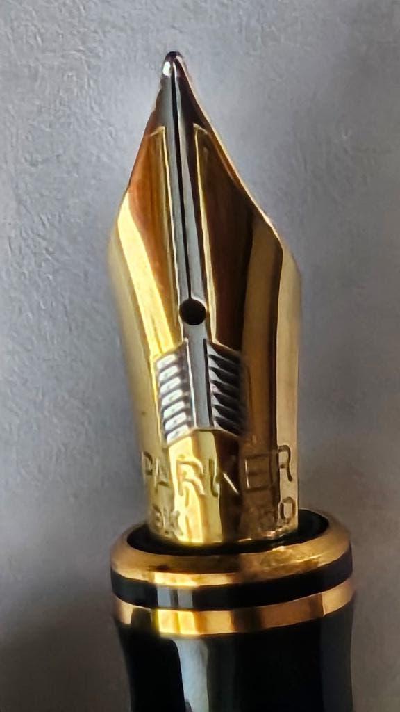 Parker Duofold Black GT  *  18k 750  *  Jubileum geschenk., Ophalen of Verzenden, Zo goed als nieuw, Zwart, Goud