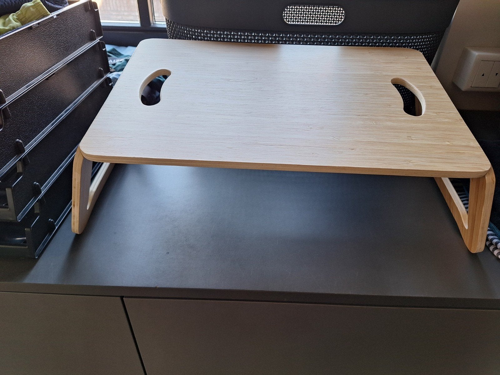 Houten laptoptafel / bedtafel, Ophalen of Verzenden, Zo goed als nieuw