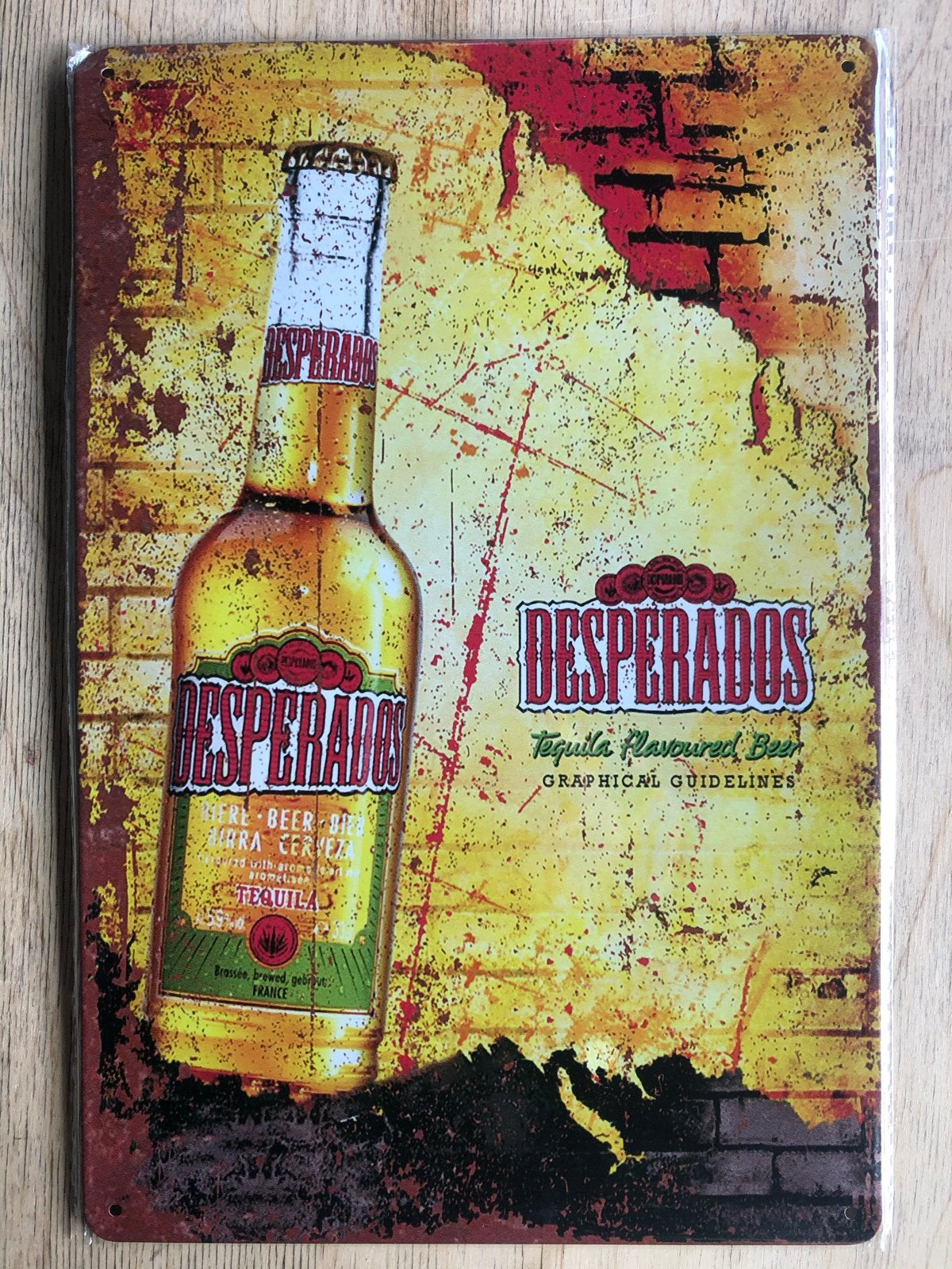 Desperados Metalen Wandbord - Tequila Flavoured Beer, Ophalen of Verzenden, Nieuw, Reclamebord, Plaat of Schild