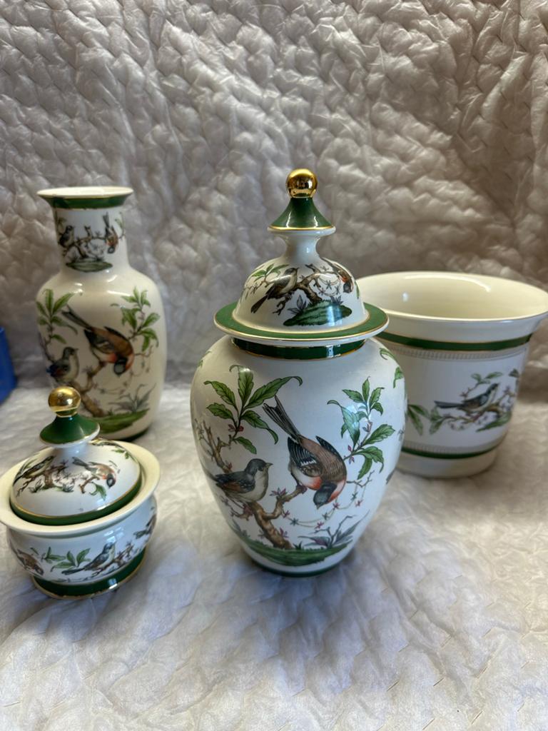 Prachtige Florentine Porseleinen Set met Vogeldecor, Ophalen