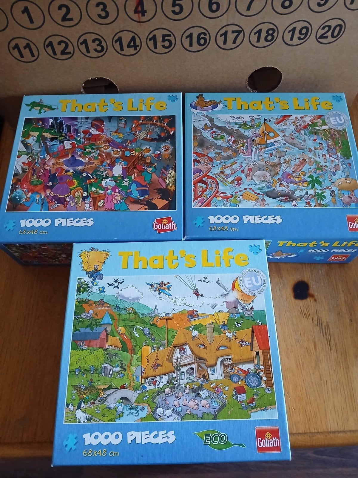 3 thats life puzzels, Ophalen, 500 t/m 1500 stukjes, Zo goed als nieuw