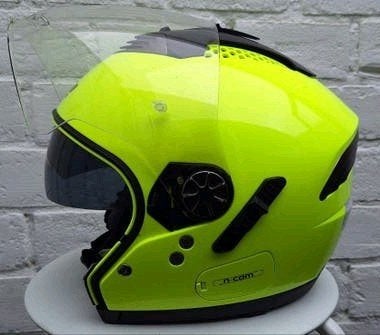 Nolan N43 Air motorhelm - Maat M - Neon Geel, Ophalen, M, Jethelm, Tweedehands