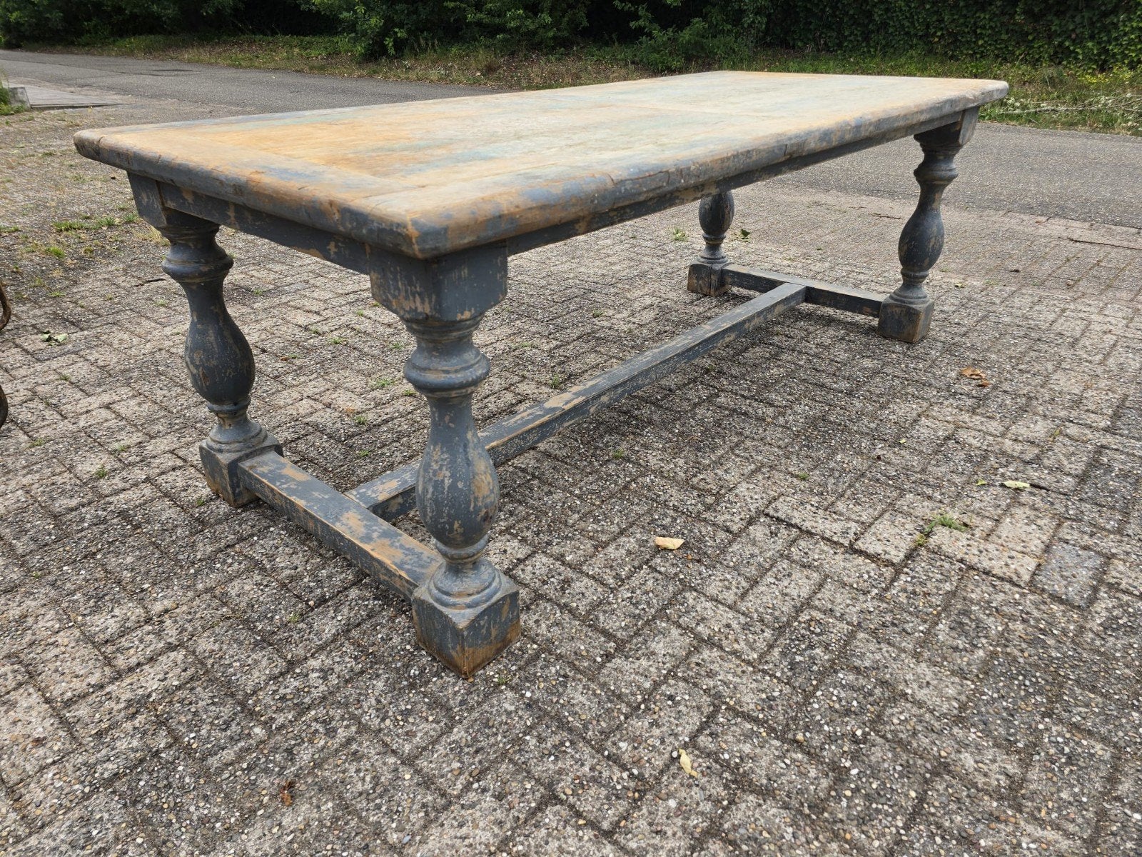Mooie robuuste kloostertafel/eettafel, Ophalen, Gebruikt, Eikenhout, 200 cm of meer