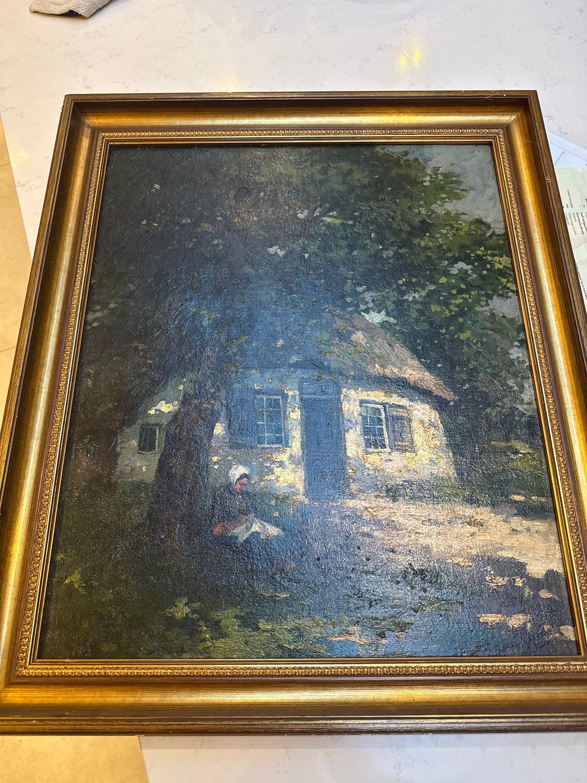 Antiek Olieverfschilderij – Kempisch Tafereel Jozef Gindra, Ophalen of Verzenden