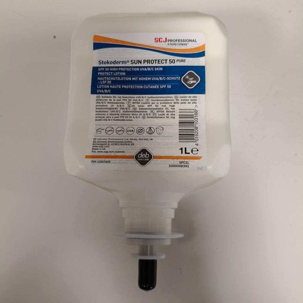 STOKODERM Sun Protect 50 Pure 1 liter SCJ (navul flacon), Ophalen, Nieuw, Zonnebrand of After Sun