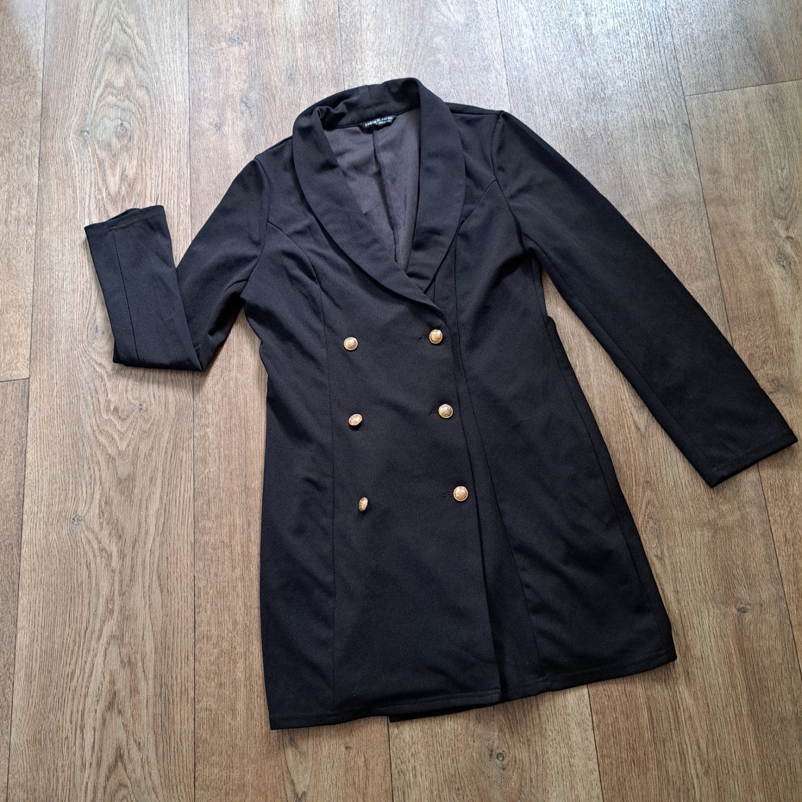 lange blazer jas zwart mt. L, Zwart, Maat 42/44 (L), Ophalen of Verzenden, Zo goed als nieuw