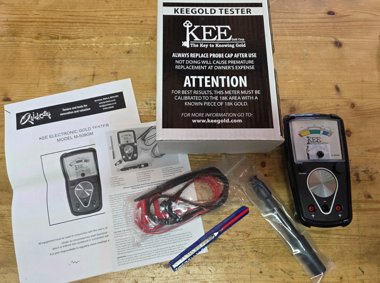 Nieuwe KEE Gold Tester compleet in originele doos, Ophalen of Verzenden, Goud
