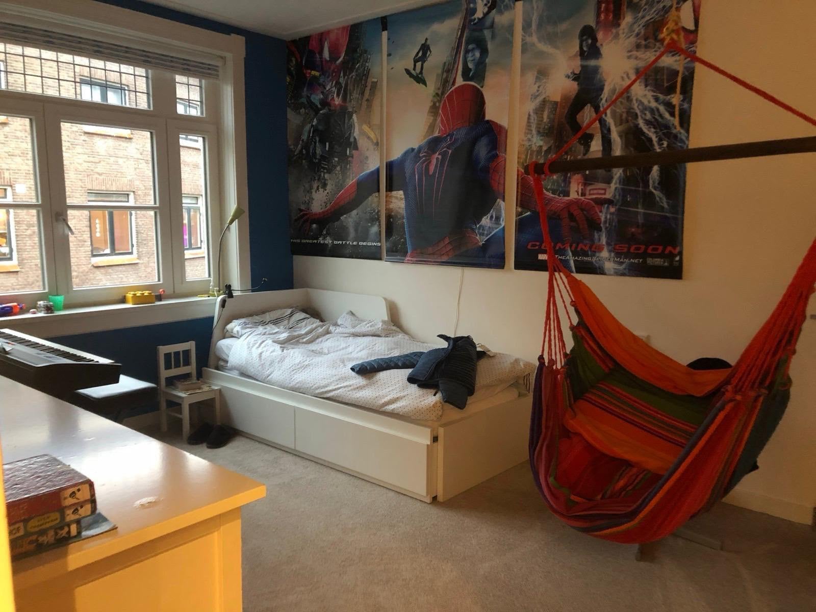Spiderman poster 3 luik kunststof, Verzamelen, Ophalen, Rechthoekig Staand, Zo goed als nieuw, Canvas of Doek