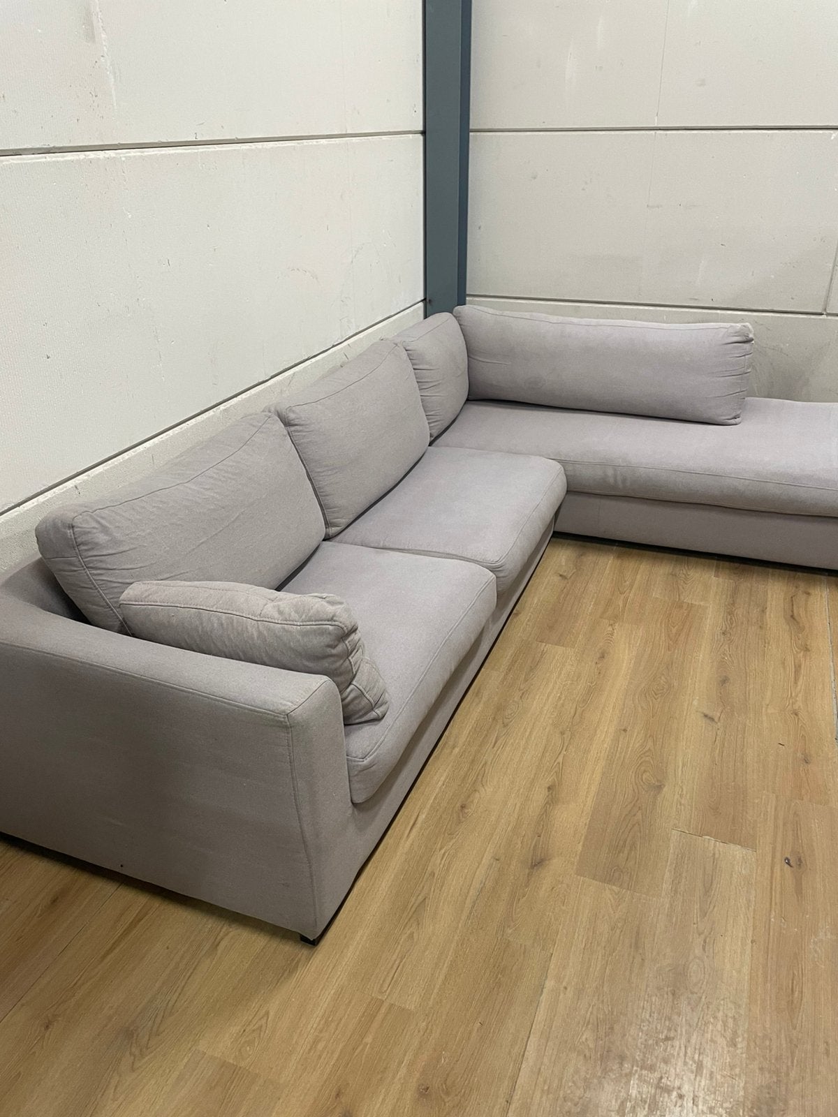 Mooie luxe lichtgrijze hoekbank (wasbaar) - GEREINIGD!!!, Ophalen, 250 tot 300 cm, Luxe, Hoekbank