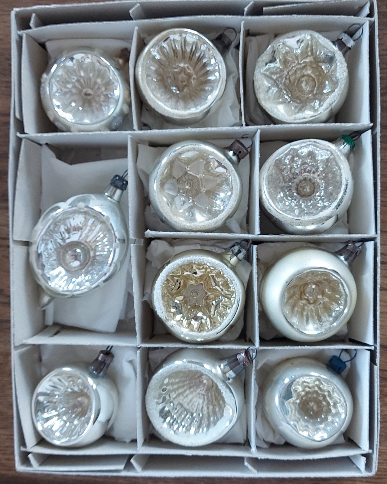 11st oude/antieke deuk-of kraterballen, Diversen, Kerst, Ophalen of Verzenden