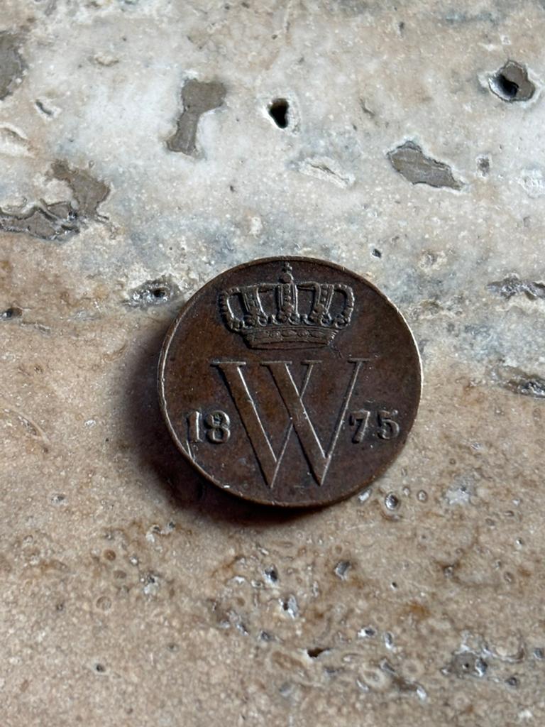 1/2 cent 1875 Willem III, hele mooie kwaliteit, Ophalen of Verzenden, Koning Willem III, Losse munt