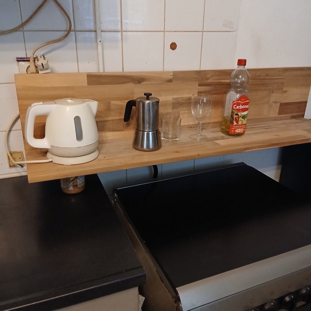 IKEA SKOGSTA wandplank- Massief accasiahout (120x25)., Ophalen, Zo goed als nieuw