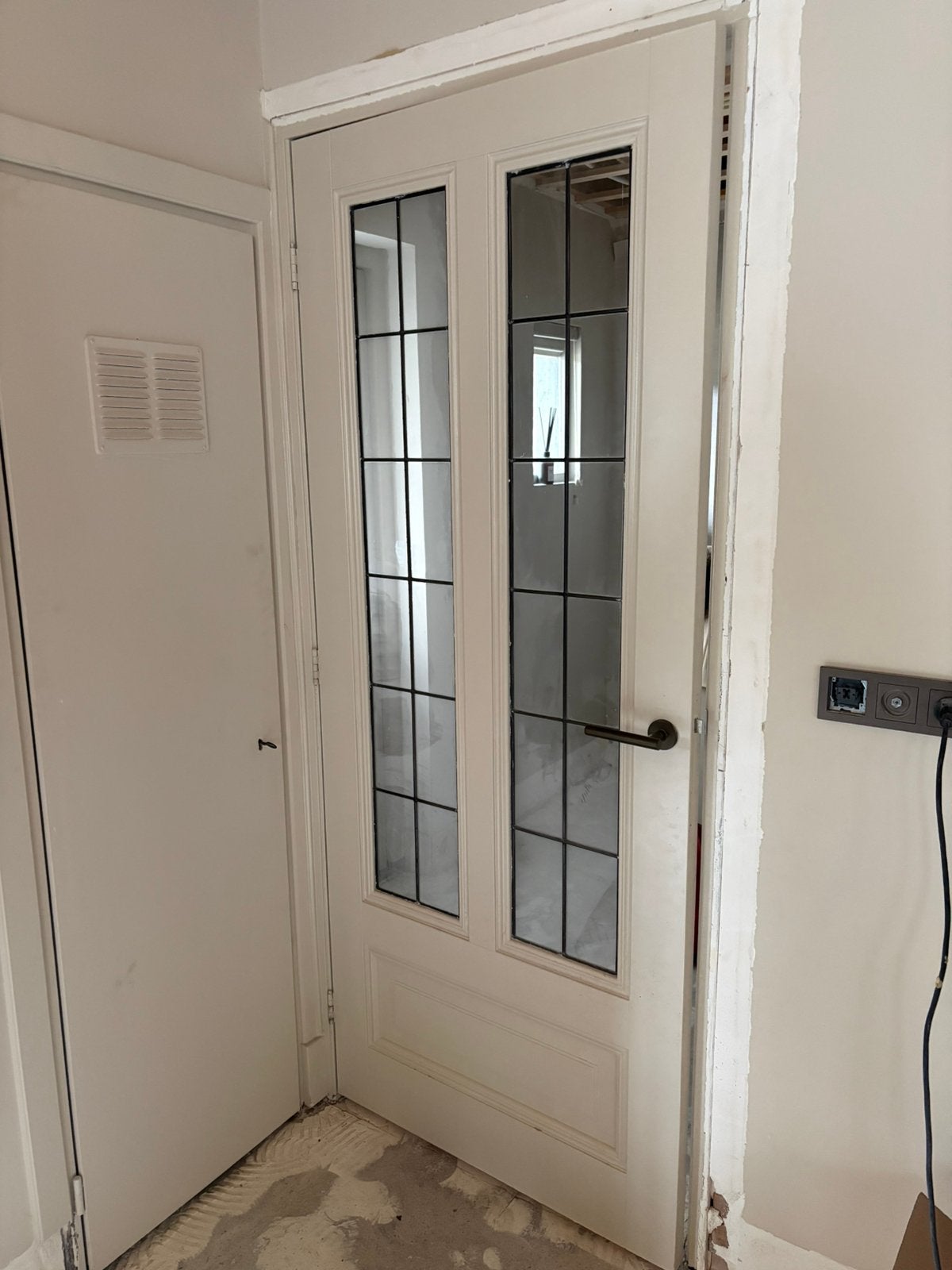 Glas en lood deur - 88x211, Gebruikt, 80 tot 100 cm, Binnendeur, Ophalen of Verzenden