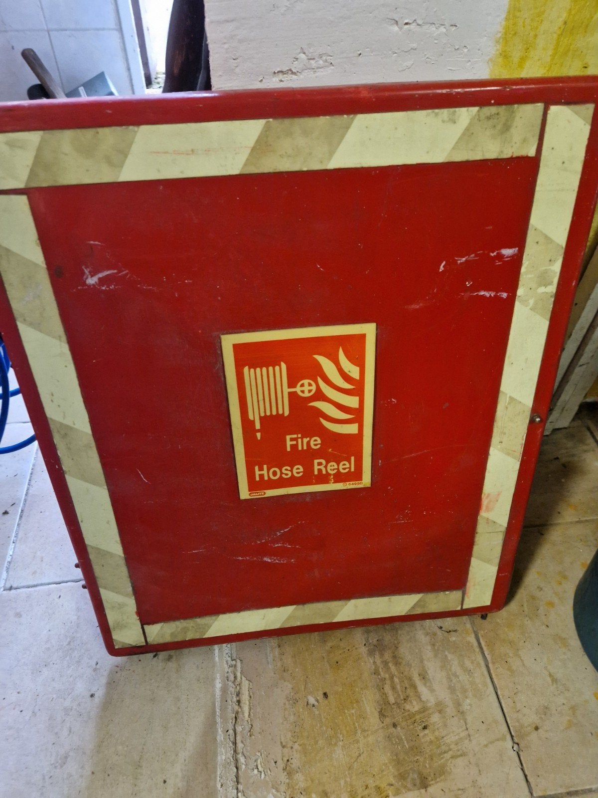 Vintage Brandweerslanghaspel met slang en spuitmond, Doe-het-zelf en Verbouw, Ophalen of Verzenden, Gebruikt, Overige typen, Overige soorten