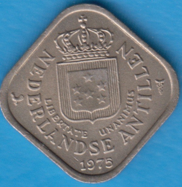Nederlandse Antillen 5 cent 1975, Scho. 1512 in munthouder, Ophalen of Verzenden, Koningin Juliana, 5 cent, Losse munt