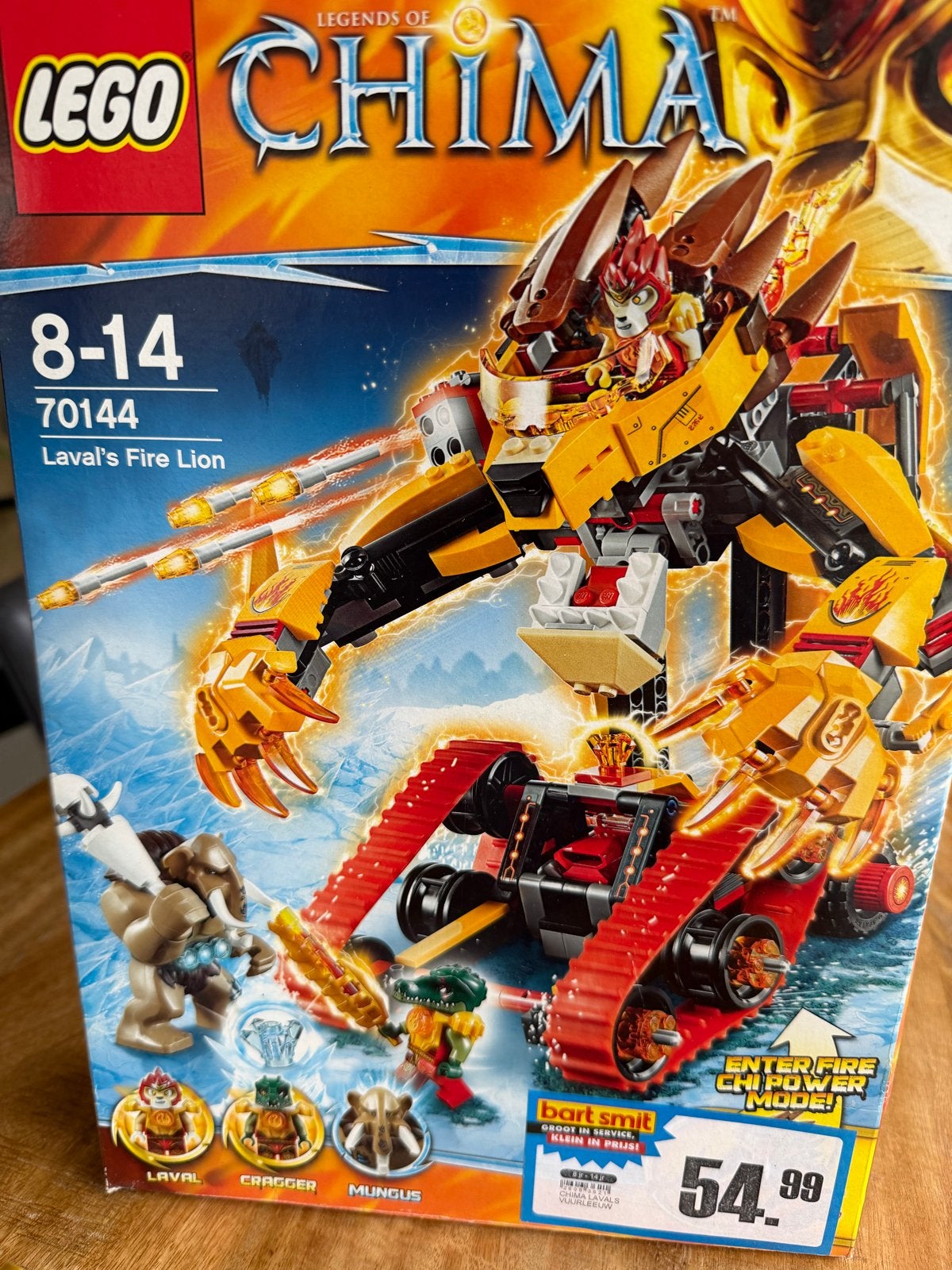 Lego Chima 70144 Laval's Fire Lion met doos en boekjes, Gebruikt, Overige thema's, Lego, Ophalen of Verzenden