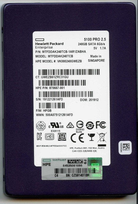 HP 240GB 2.5 inch SSD (Pro 5100) – Ideaal voor laptop of PC, Intern, Verzenden, Zo goed als nieuw, HP