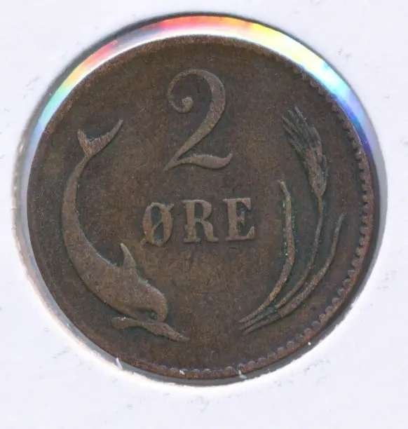 Denemarken 2 Øre 1876, Ophalen of Verzenden, Overige landen, Losse munt