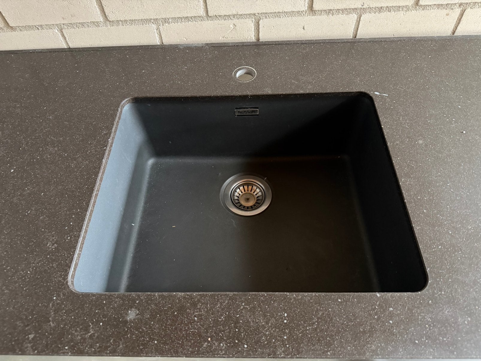 Hardstenen keukenblad met inductie kookplaat 90 cm+spoelbak, Ophalen of Verzenden, Zo goed als nieuw