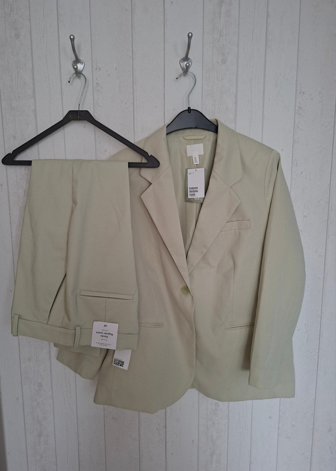 lichtgroen damespak maat 42/44, Kleding | Dames, H&M, Kostuum of Pak, Maat 42/44 (L), Nieuw