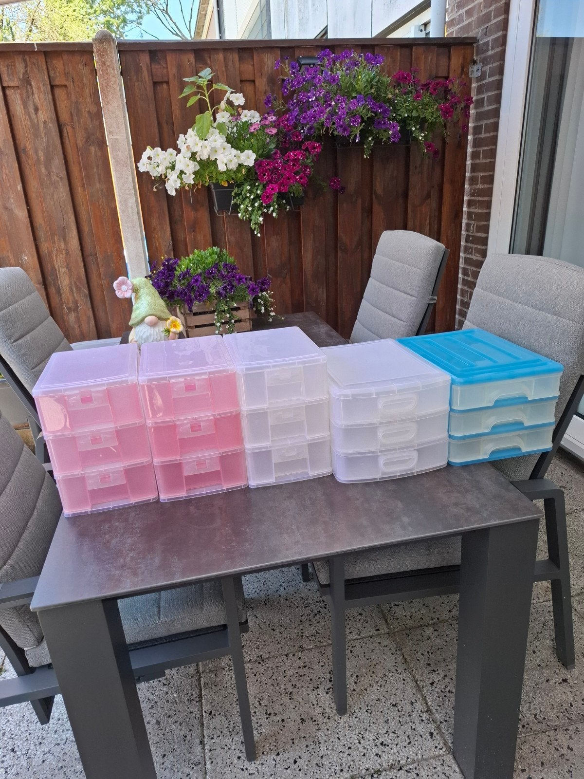 Opbergdozen voor knutselspullen - Roze, Wit, Blauw, Hobby en Vrije tijd, Knutselen, Gebruikt, Gereedschap of Toebehoren, Overige merken