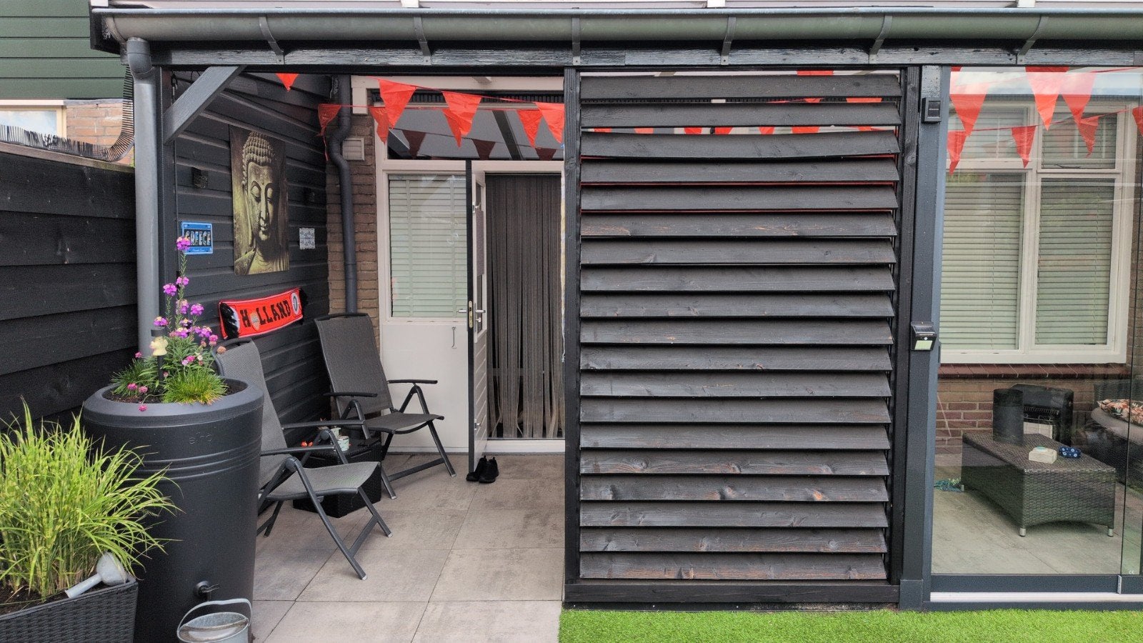 Shutter schutting lamellen bxh 147x238, Tuin en Terras, Ophalen