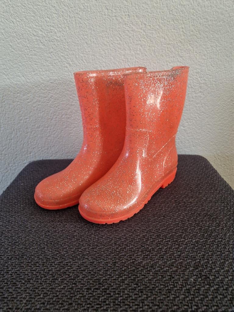 Hema regenlaarzen roze met glitters maat 32/33, Gebruikt, Meisje, Ophalen of Verzenden, Laarzen