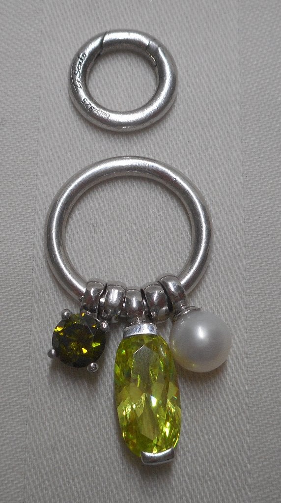 Zilveren hanger met Ti Sento clipring nr.1998, Verzenden, Zo goed als nieuw, Zilver, Zilver